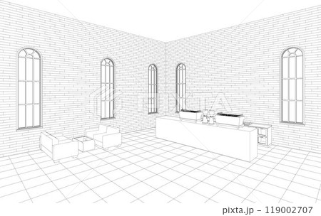 3D illustration of building project 3D illustration of building project 119002707