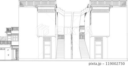3D illustration of building project 3D illustration of building project 119002730