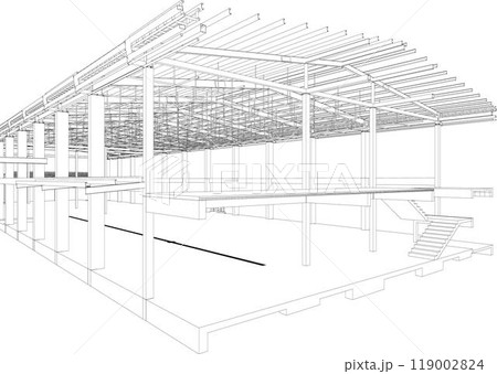3D illustration of building project 3D illustration of building project 119002824