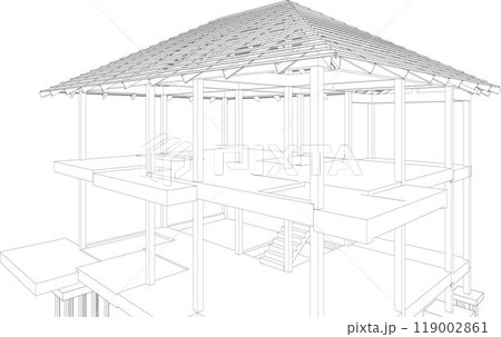 3D illustration of building project 3D illustration of building project 119002861