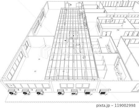 3D illustration of building project 3D illustration of building project 119002998