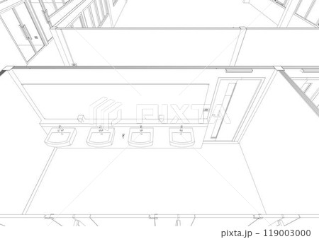 3D illustration of building project 3D illustration of building project 119003000