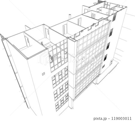 3D illustration of building project 3D illustration of building project 119003011