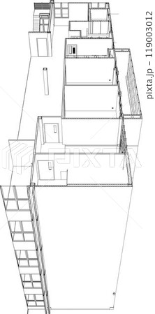 3D illustration of building project 3D illustration of building project 119003012