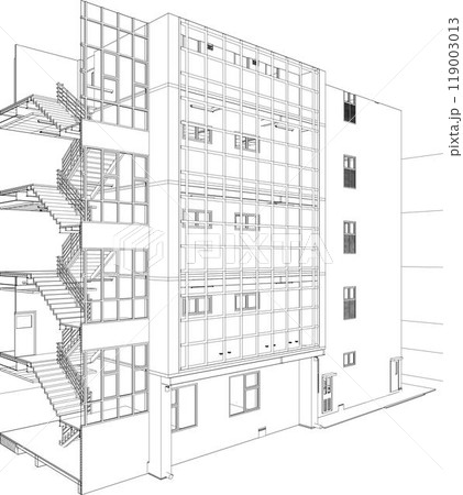 3D illustration of building project 3D illustration of building project 119003013