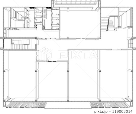 3D illustration of building project 3D illustration of building project 119003014