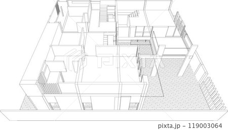 3D illustration of building project 3D illustration of building project 119003064