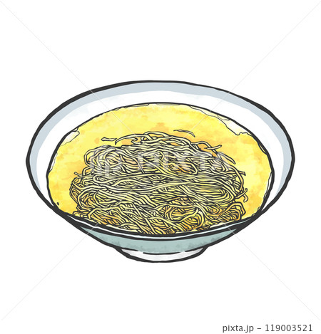 塩ラーメンの手書き筆絵風イラスト 119003521