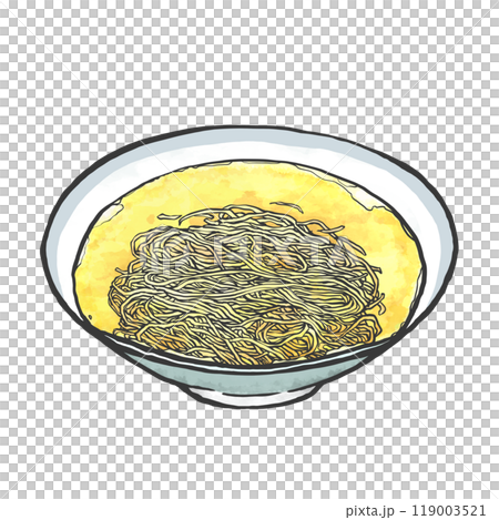 塩ラーメンの手書き筆絵風イラスト 119003521