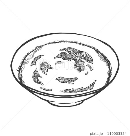 豚骨ラーメンの手書き筆絵風イラスト 豚骨ラーメンの手書き筆絵風イラスト 119003524