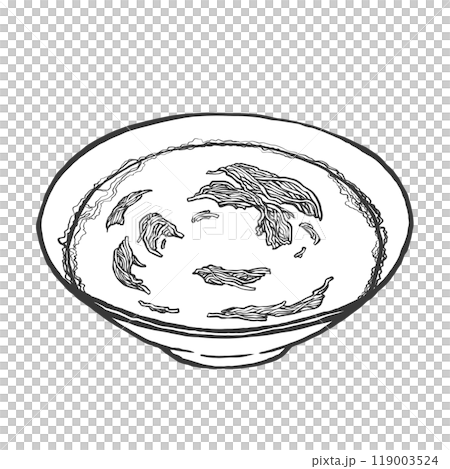 豚骨ラーメンの手書き筆絵風イラスト 豚骨ラーメンの手書き筆絵風イラスト 119003524