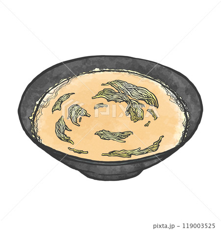 豚骨ラーメンの手書き筆絵風イラスト 119003525