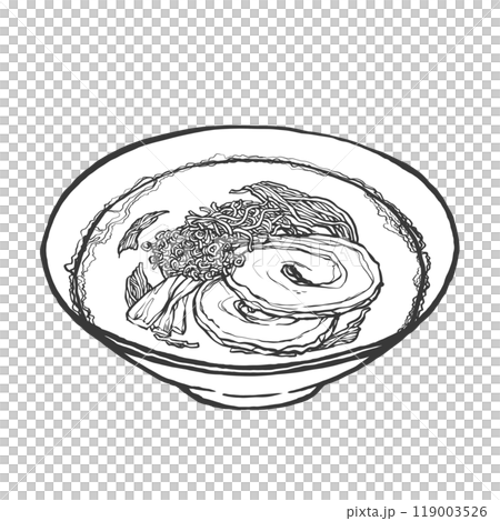 Hand-drawn illustration of tonkotsu ramen 119003526