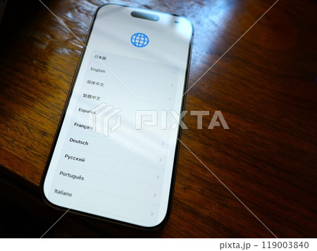 スマホの言語設定画面 119003840