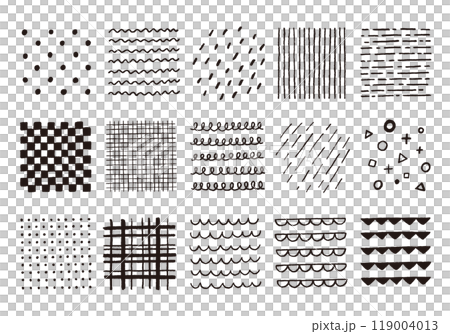 ラフに描いた手描きのいろんな模様セット4 ラフに描いた手描きのいろんな模様セット4 119004013
