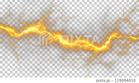 Yellow lightning, transparent background, PNG Yellow lightning, transparent background, PNG 119004018