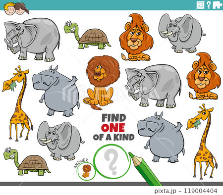 one of a kind activity game with cartoon animals 119004404