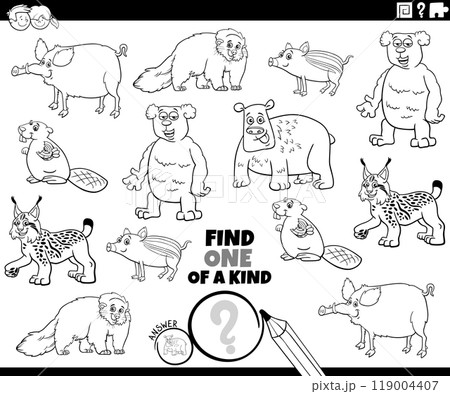 one of a kind game with funny animals coloring page one of a kind game with funny animals coloring page 119004407