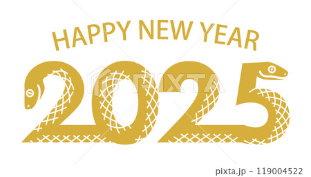 2025 巳年 年賀状素材 - 数字を模ったヘビ 賀詞付き 2025 巳年 年賀状素材 - 数字を模ったヘビ 賀詞付き 119004522