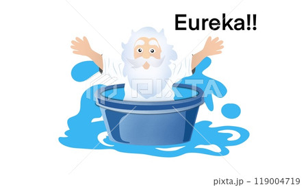 archimedes of syracusa ancient genius mathematician inventor saying eureka in the bath, physics and chemistry, Archimedes' principle, buoyant force is equal to weight of the displaced fluid archimedes of syracusa ancient genius mathematician inventor saying eureka in the bath, physics and chemistry, Archimedes' principle, buoyant force is equal to weight of the displaced fluid 119004719