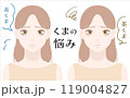 目のクマに悩む女性のイラスト 119004827