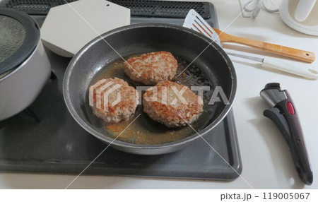 ハンバーグを作る　make a hamburger 119005067