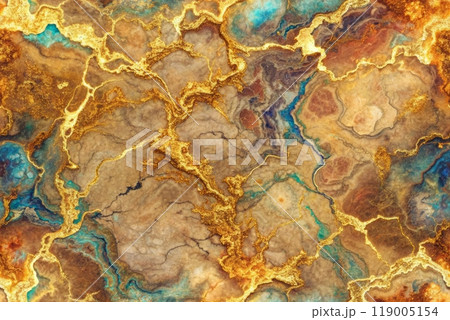 Indigo marbling with natural luxury style swirls of marble 119005154