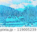 雪の積もった冬の朝 119005239