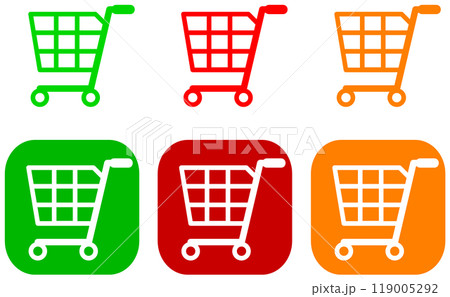 ネットや店舗でショッピングする買物カゴのイラスト 119005292