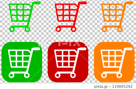 ネットや店舗でショッピングする買物カゴのイラスト 119005292