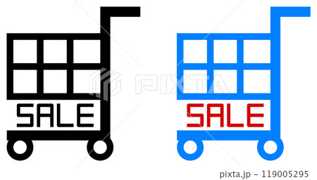 ネットや店舗でショッピングする買物カゴのイラスト 119005295