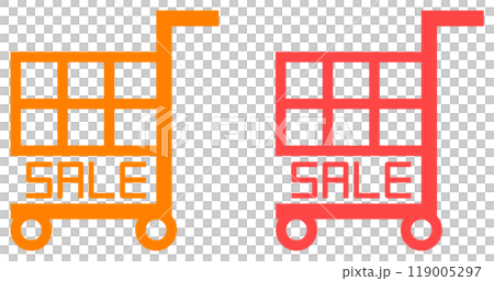 Illustration of a shopping basket for online and in-store shopping Illustration of a shopping basket for online and in-store shopping 119005297