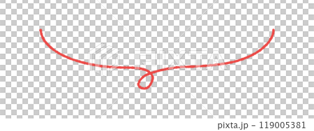 A simple and stylish hand-drawn thin line speech bubble - a loose horizontal frame material with only the lower half 119005381