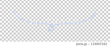 シンプルでおしゃれな手書きの細い線の吹き出し - 下半分だけのゆるい横長フレーム素材 119005382