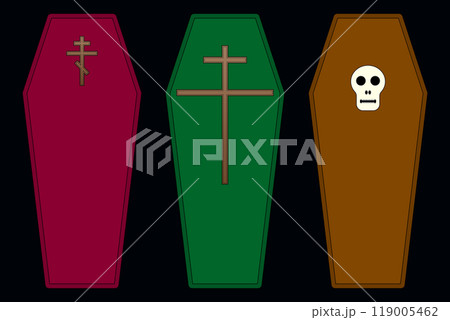 Halloween Coffins Vector Illustration set 119005462