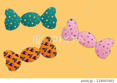 Halloween Candy Wrapped in Festive Patterns Halloween Candy Wrapped in Festive Patterns 119005463