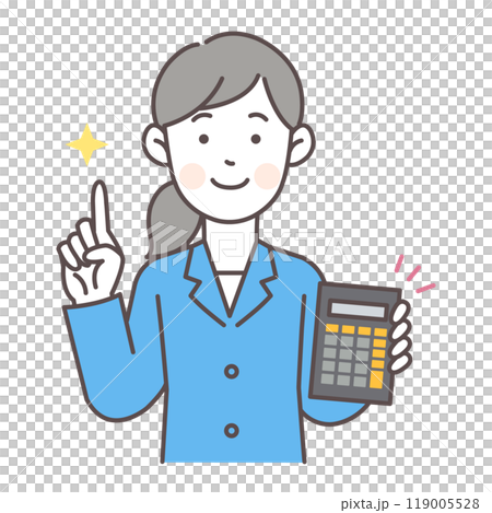 電卓を持った会社員女性 電卓を持った会社員女性 119005528