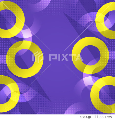 Vibrant Geometric Abstract Design with Yellow Circles on Purple Background Vibrant Geometric Abstract Design with Yellow Circles on Purple Background 119005769