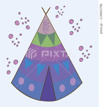 indian wigwam, wigwam with ornaments, indian house 119005796