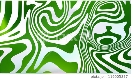 Abstract white green fluid swirl bg. Psychedelic groovy style 119005857