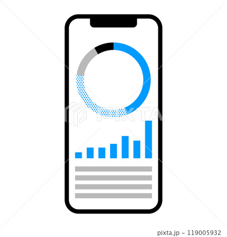 画面にグラフが表示されたスマートフォン 119005932