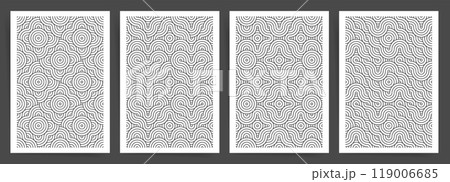 Set of Posters with Geometric Monochrome Texture. 119006685