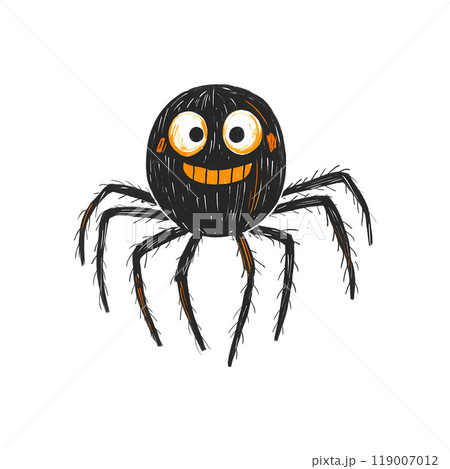 Halloween character Spider isolated on white background, illustration Halloween character Spider isolated on white background, illustration 119007012