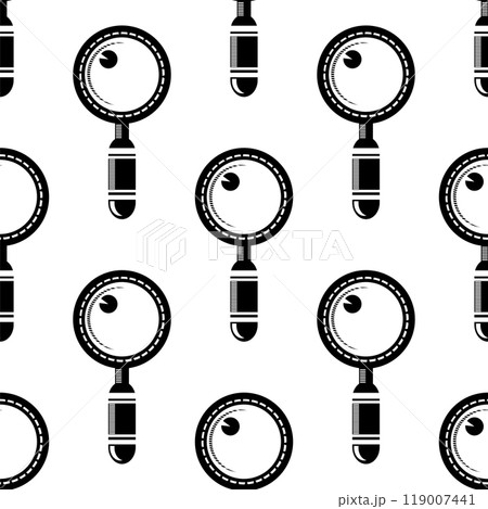 Vector magnifying glass, search icon seamless pattern. Magnifier, big tool instrument. Magnifier loupe search. Business Analysis symbol Vector magnifying glass, search icon seamless pattern. Magnifier, big tool instrument. Magnifier loupe search. Business Analysis symbol 119007441