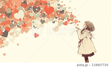 たくさんのハートと女の子 119007720