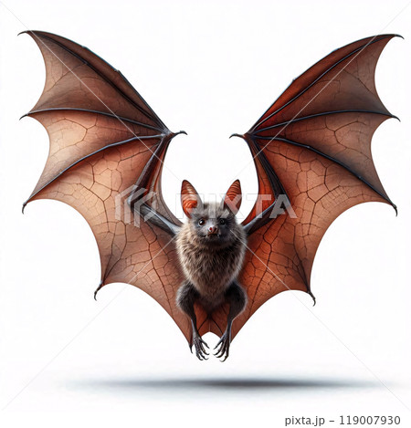 Flying Vampire bat Isolated on White Background. 119007930