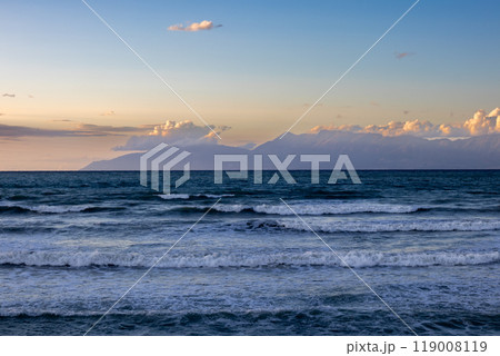 Ionic sea and Albanian mountains, Acharavi, Corfu, Greece Ionic sea and Albanian mountains, Acharavi, Corfu, Greece 119008119