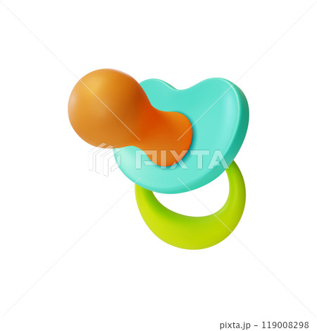 3d Baby Pacifier Newborn Care Accessory Concept Cartoon Design Style Style Isolated on a White Background. Vector illustration of Rubber or Silicone Nipple or Soother 3d Baby Pacifier Newborn Care Accessory Concept Cartoon Design Style Style Isolated on a White Background. Vector illustration of Rubber or Silicone Nipple or Soother 119008298