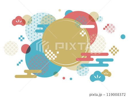 和風  グラフィック フレーム 背景素材 119008372