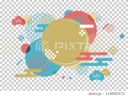 和風  グラフィック フレーム 背景素材 119008372